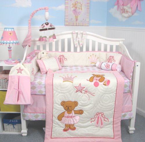 Boutique Twinkle Toes 10 Pieces Baby Crib Bedding Set ** Reversible Into 2 Designs ! ** product image