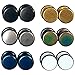 LilMents 6 Pairs Set Rubber Band Outline 8mm Round Circle Fake Cheater Plug Illusion Tunnel Mens Womens Stainless Steel Stud Earrings