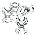 Global Decor 1600 4 Piece Spiral Egg Cup Set (Chrome-Plated)