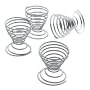 Global Decor 1600 4 Piece Spiral Egg Cup Set (Chrome-Plated)