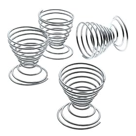 Global Decor 1600 4 Piece Spiral Egg Cup Set (Chrome-Plated)