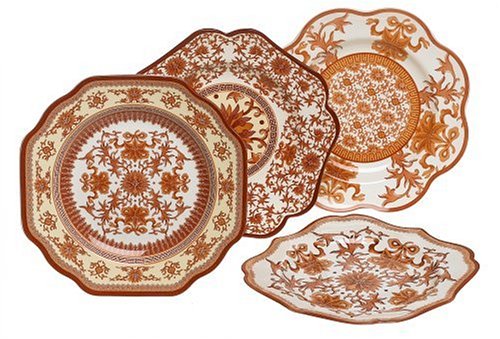Spode Home Accents Collection 9-Inch Accent Plates, Set of 4 - Indian Red