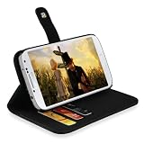 MiniSuit Executive Wallet Case for Samsung Galaxy S4 Smart Phone (Black PU Leather)