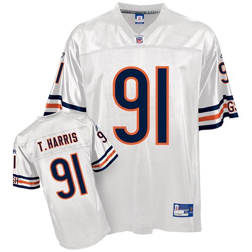 Reebok Chicago Bears Tommie Harris Replica White Jersey Large