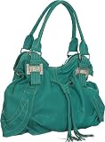 Teal ''Front Tassels'' Large Hobo Purse By NILA