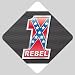 Car Window Sign of Number One U.S. Confederate Rebel Battle Flag