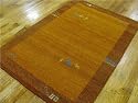 4x6 Orange Hand Knotted Wool Gabbeh Rug