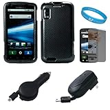 Carbon Fiber 2 Piece Protective Rubberized Crystal Hard Case for AT&T Wirel ....