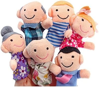 ZYBF Lovely Family Finger Puppets Plush Toys,6Pcs