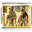 Golden Italian Charm Plated Egyptian- Horus And Nefertiti Photo