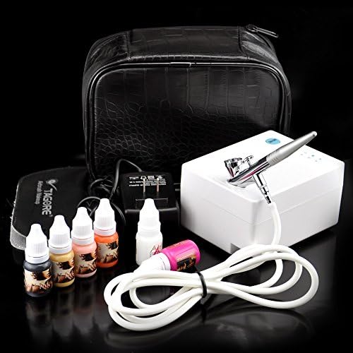 6x Nail Airbrushing Ink 0.3mm Airbrush Nail Stencil Bag Cleaning Brush