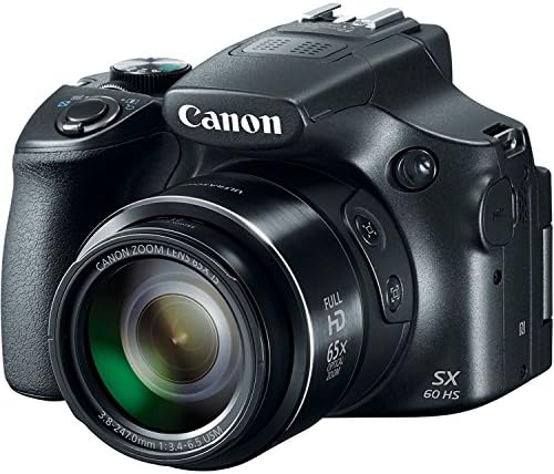 Canon PowerShot SX60 HS Digital Camera + 16GB SD Memory Card + Extra Battery + Travel Charger + Mini Tripod and Cleaning Cloth