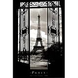 Eiffel Tower (Through Gates, 1909) Art Poster Print - 24" X 36" Poster Print by Alexandre-Gustave Eiffel, 24x36 Travel Poster Print by Alexandre-Gustave Eiffel, 24x36