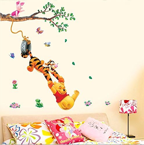 Pooh tree Animal Cartoon Vinyl Wall stickers for kids rooms Home decor DIY Child Wallpaper Art Decals 3D Design House Decoration