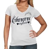NFL San Diego Chargers Heart Script Baby Jersey T-Shirt - White (Small)