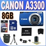 Canon Powershot A3300 16 MP Digital Camera with 5x Optical Zoom (Blue) + 8G ....