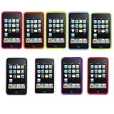 GTMax Soft Rubber Silicone Skin Cover Cases ( Balck + Clear + Purple + Blue + Green + Yellow + Orange + Hot Pink ) For Apple iPod Touch 8GB 32GB 64GB 3rd 3G Generation