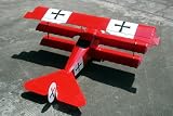 Fokker DR-1 .90 Engine Size, 55 Wing-Span, 4-Channel, Nitro Gas Radio Remote Controlled RC Tri-Wing Airplane