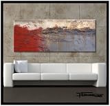 Modern Abstract Canvas Wall Art. Limited Edition, Hand Embellished Giclee on Canvas, 60 x 24 x 1.5 Ready to Hang!