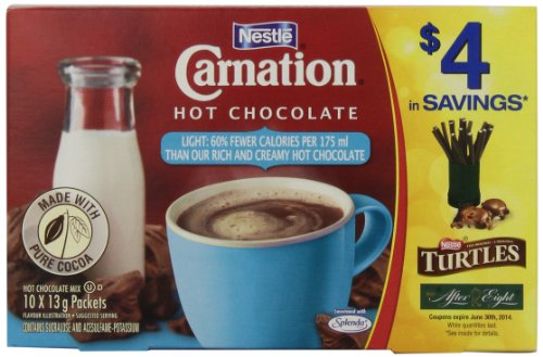 Carnation Hot Chocolate Light, 10-Count Box, 13g Envelopes