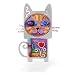 Purple Geometric Cat Pin from the Artazia Collection #669D NP OP