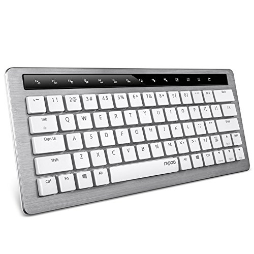 Flyshine Rapoo KX 5G Multimedia Wireless Mechanical Keyboard With Smart Backlight LED and 2mm Trigger Stroke Original Factory MX Yellow Switches for Laptops Desktops PC - White