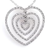 0.4 Carat 14KWG Diamond Motion Heart Pendant
