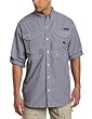 Columbia Men's Super Bonehead Classic Long Sleeve Shirt (Small, Firefly/Multicolor Gingham)