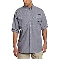 Columbia Men's Super Bonehead Classic Long Sleeve Shirt (Small, Firefly/Multicolor Gingham)