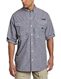 Columbia Men's Super Bonehead Classic Long Sleeve Shirt (Small, Firefly/Multicolor Gingham)
