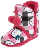 Hello Kitty Juniors Superplush Bootie with Pom Pom and Sherpa Plaid