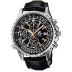 Casio #EF527L-1AVDF Men's Edifice Series Leather Strap Chronograph Analog Sports Watch