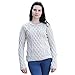 Ireland's Eye 100% Irish Merino Wool Ladies Aran Sweater with Lambay Stitching
