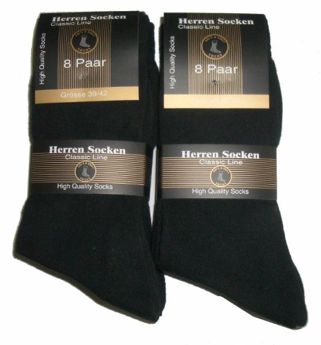 16 Paar Herren Socken schwarz. Qualitätssocken 