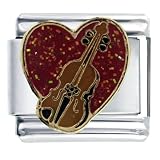 Heart Violin Musical Italian Charms Bracelet Link