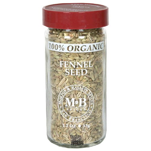 Morton & Bassett Organic Fennel Seed, 1.2-Ounce Jars (Pack of 3)