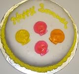 Carrot Decorated Cake Single Layer 8 RoundTopped with Mixed Fruit Sea Shell Gummies