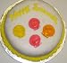 Gourmet Food : Carrot Decorated Cake Single Layer 8" RoundTopped with Mixed Fruit Sea Shell Gummies