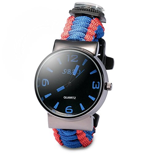Inlife paracord outdoor watch with survival compass whi…