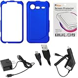 GTMax Dark Blue Rubber Hard Snap On Plastic Protector Cover Case + Clear LC ....