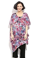 Elbow Length Sleeves General Print Summer Polyester Vintage  Dress