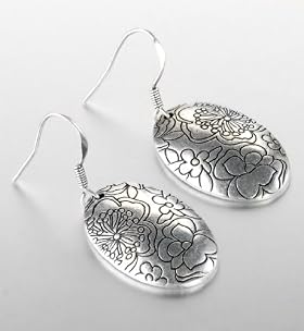 Oval Shape Floral Drop Earrings