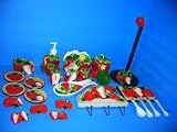 STRAWBERRY 3D Resin & Ceramic Kitchen 26 pcs Set NEW