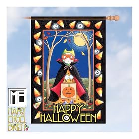 Mary Engelbreit Happy Halloween Decorative Flag by The Hamilton Collection