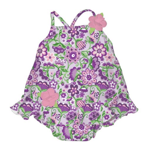 Bathing:iPlay Ultimate Ruffle Swim Diaper Ruffle Tanksuit, Lavender, 3T Images