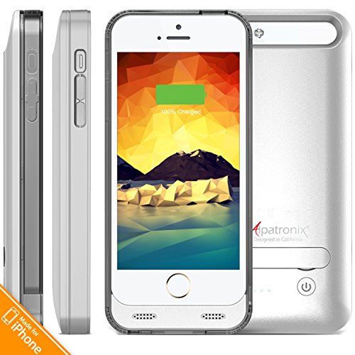 iPhone 5S Battery Case, iPhone SE Battery Case, AlpatronixÂ® [BX120 - MFi Apple Certified] 2400mAh External iPhone 5 Charger Case Removable Rechargeable Protective iPhone SE/5S/5 Charging Case [Ultra Slim Portable iPhone 5S Charging Case / Full Compa