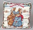 Beatrix Potter - Out on a Stroll Needlepoint Pillow - 14 inches