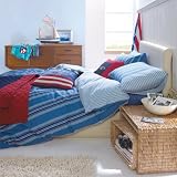 US Polo,Ohio King Duvet Cover Set with Housewife Pillowcases, Blue Colourway