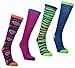 (Pack of 4) Women's Tall Colorful and Patterned Novelty Knee High Socks