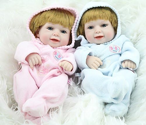 Eu Standards Soft Silicone Reborn Baby Dolls 11 Inch Vinyl Princess Doll For Children Gift Set Of 2 Pieces